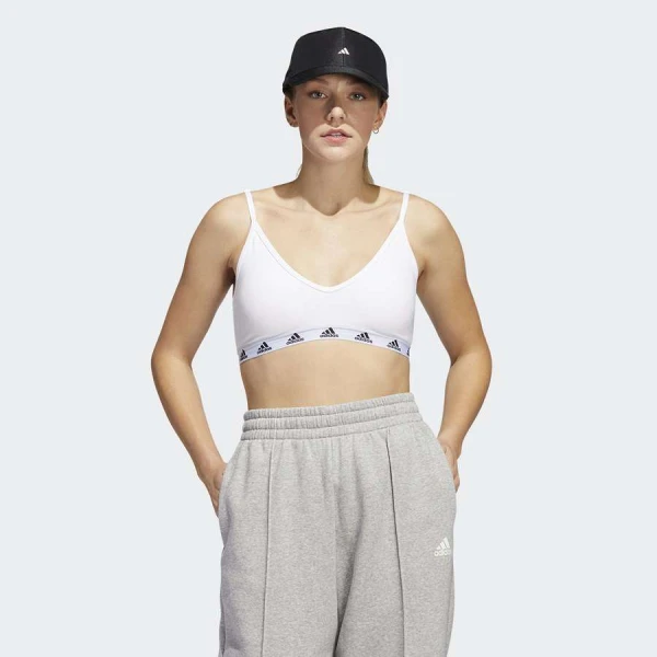 TOP ADIDAS PUREB SUPORTE LEVE FEMININO - Branco
