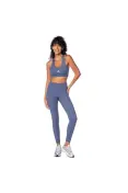 TOP ADIDAS TREINO BASICO SUPORTE MEDIO FEMININO - Azul/branco