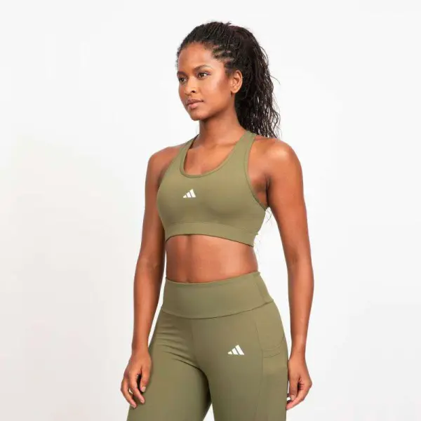 TOP ADIDAS TREINO BASICO SUPORTE MEDIO FEMININO - Verde