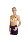 TOP ASICS AYAMI BASIC BRA 2 FEMININO - Amarelo/roxo