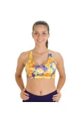 TOP ASICS AYAMI BASIC BRA 2 FEMININO - Amarelo/roxo