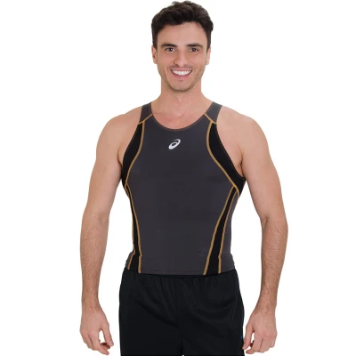 TOP ASICS COMPRESSAO TANK MASCULINO - Chumbo TOP ASICS COMPRESSAO TANK MASCULINO - Chumbo