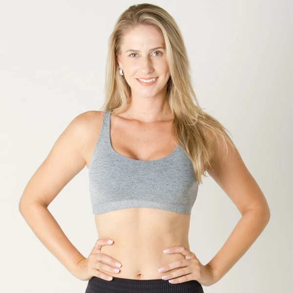 TOP LIVE BIO CLEAVAGE BASIC FEMININO - Cinza