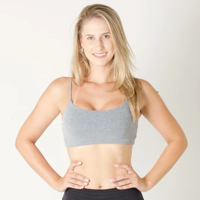 TOP LIVE BODY CURVE ESSENCIAL FEMININO - Cinza TOP LIVE BODY CURVE ESSENCIAL FEMININO - Cinza