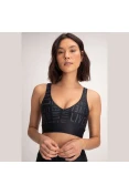 TOP LIVE CROSS ESSENTIAL FEMININO - Preto/grafite