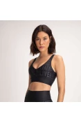 TOP LIVE CROSS ESSENTIAL FEMININO - Preto/grafite