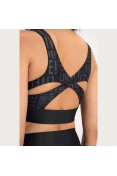 TOP LIVE CROSS ESSENTIAL FEMININO - Preto/grafite