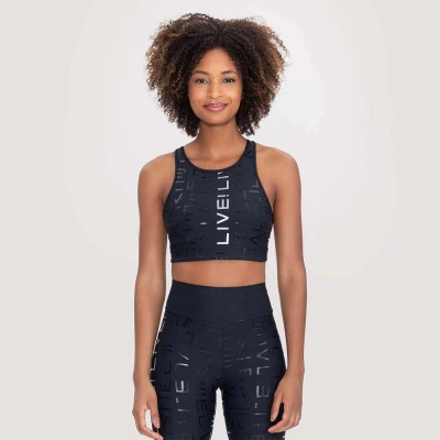 TOP LIVE HALTER ICON LUX FEMININO - Preto