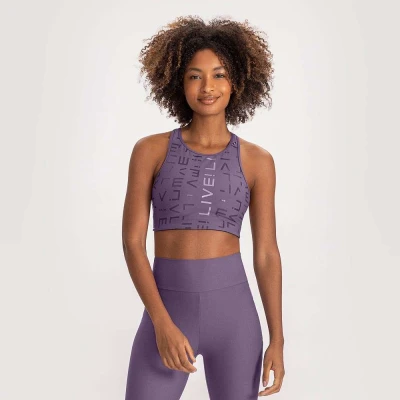 TOP LIVE HALTER ICON LUX FEMININO - Roxo