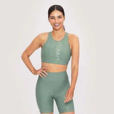 TOP LIVE HALTER ICON LUX FEMININO - Verde