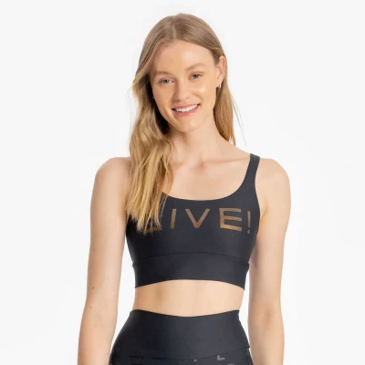 TOP LIVE ICON LUX FEMININO - Preto