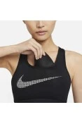 TOP NIKE DF SWSH ICNCLSH GX BRA FEMININO - Preto/branco