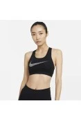 TOP NIKE DF SWSH ICNCLSH GX BRA FEMININO - Preto/branco
