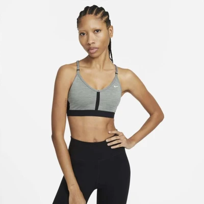 TOP NIKE DRI-FIT INDY FEMININO - Grafite/preto
