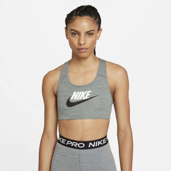 TOP NIKE DRI-FIT SWOOSH FEMININO - Grafite