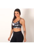 TOP NIKE INDY FEMININO - Preto/branco