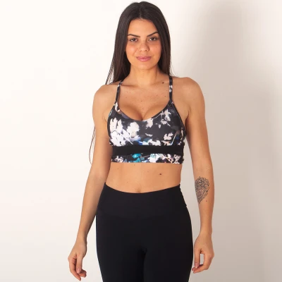 TOP NIKE INDY FEMININO - Preto/branco