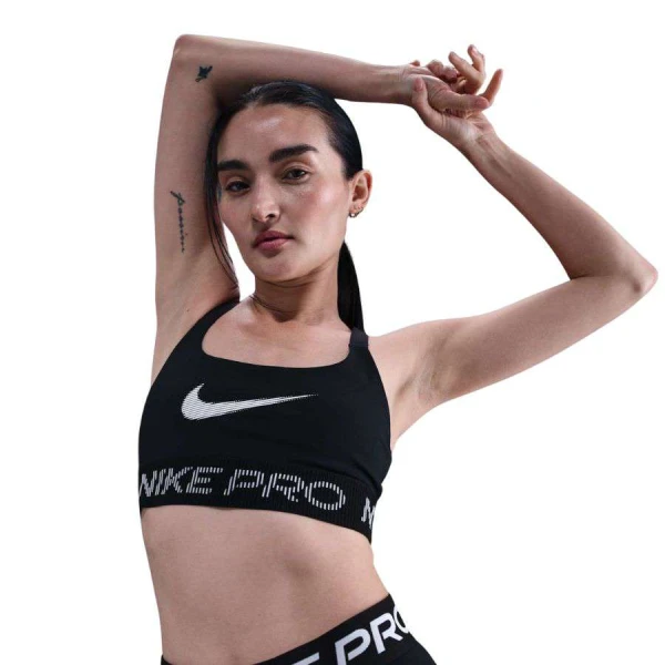 TOP NIKE PRO FEMININO - Preto/branco