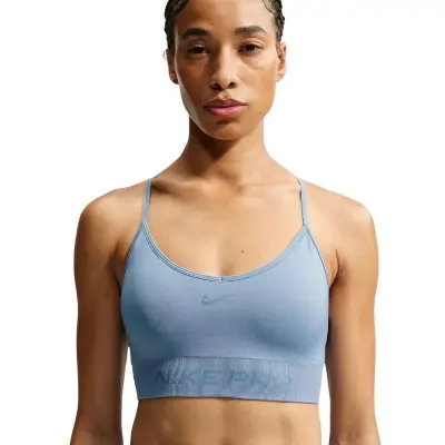 TOP NIKE PRO SEAMLESS FEMININO - Azul