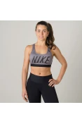 TOP NIKE SWOOSH LOGO FEMININO - Grafite/preto TOP NIKE SWOOSH LOGO FEMININO - Grafite/preto