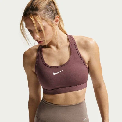 TOP NIKE SWOOSH SUPORTE MEDIO FEMININO - Marrom