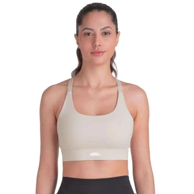 TOP OLYMPIKUS CORRE MEDIO IMPACTO FEMININO - Bege