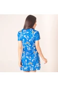 VESTIDO ADIDAS FARM RIO PRINT FEMININO - Azul/branco VESTIDO ADIDAS FARM RIO PRINT FEMININO - Azul/branco