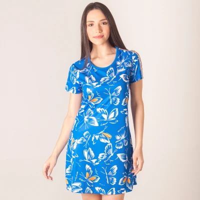 VESTIDO ADIDAS FARM RIO PRINT FEMININO - Azul/branco VESTIDO ADIDAS FARM RIO PRINT FEMININO - Azul/branco