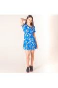 VESTIDO ADIDAS FARM RIO PRINT FEMININO - Azul/branco VESTIDO ADIDAS FARM RIO PRINT FEMININO - Azul/branco