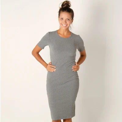 VESTIDO COLCCI CANELADO FEMININO - Cinza VESTIDO COLCCI CANELADO FEMININO - Cinza
