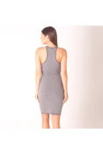 VESTIDO COLCCI CURTO CANELADO FEMININO - Grafite VESTIDO COLCCI CURTO CANELADO FEMININO - Grafite