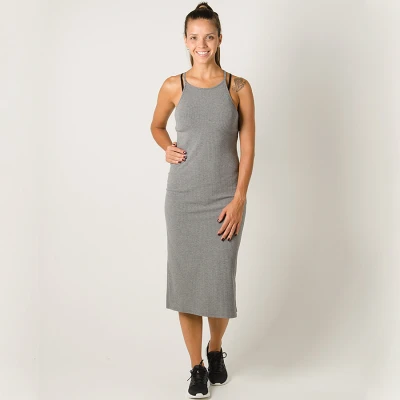 VESTIDO COLCCI MIDI CANELADO FEMININO - Cinza VESTIDO COLCCI MIDI CANELADO FEMININO - Cinza