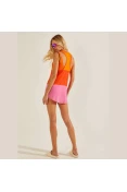 VESTIDO COLCCI RECORTE COLORS SPORT BEACH FEMININO - Laranja/rosa