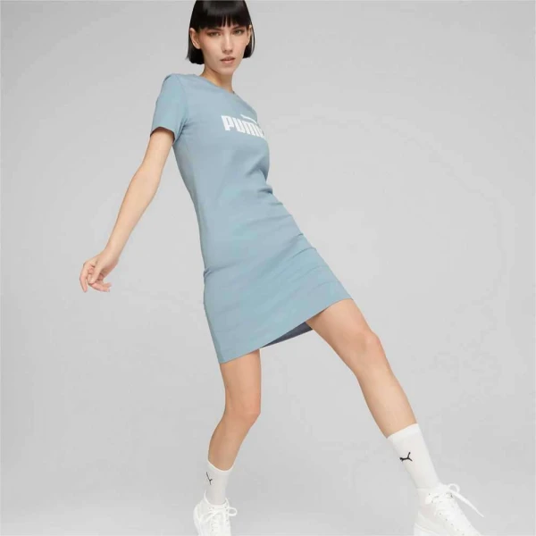 VESTIDO PUMA TEE ESSENTIALS SLIM FEMININO - Azul