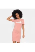 VESTIDO PUMA TEE ESSENTIALS SLIM FEMININO - Rosa
